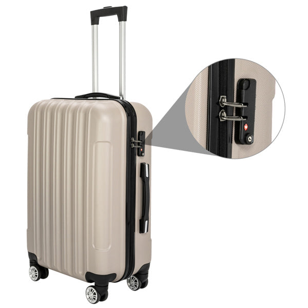 Vertical Pattern Travel Luggage Set – 3-Piece Spinner Trolley Bags