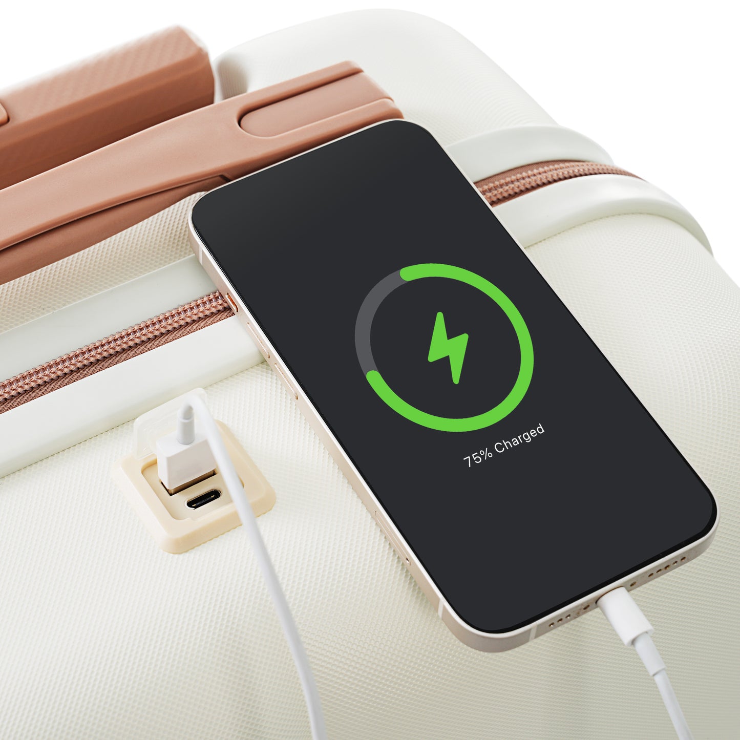 Durable 4-Piece Suitcase Set – USB Charging, Cup Holder & Travel Bag