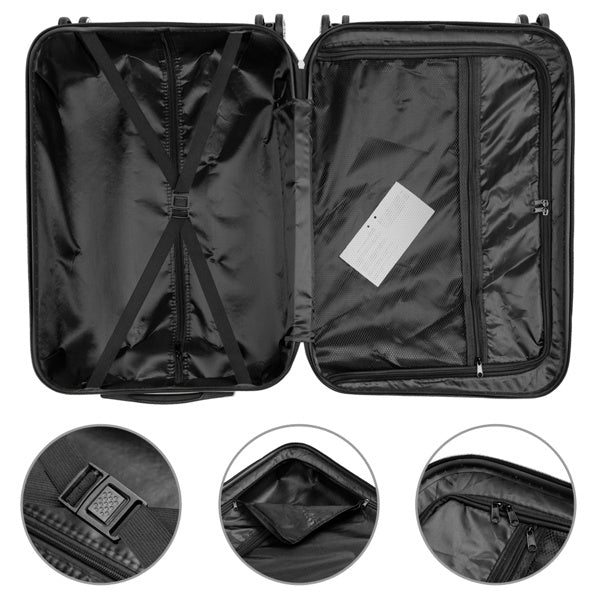 Durable 3-Piece Travel Luggage – ABS Hard Shell, Classic Purple