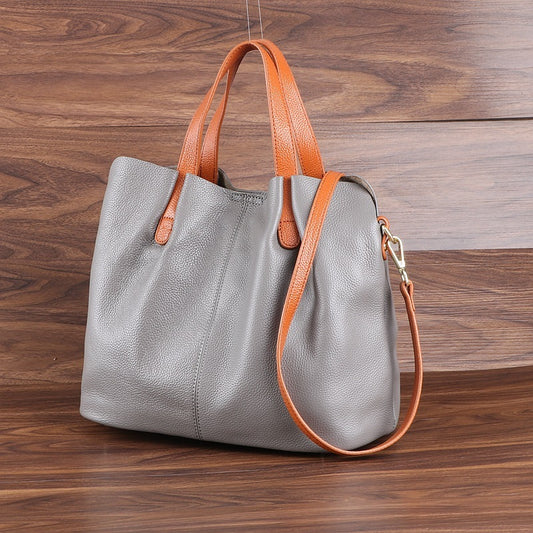 Minimalist Soft Leather Tote Bag