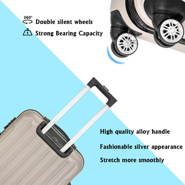 Vertical Pattern Travel Luggage Set – 3-Piece Spinner Trolley Bags